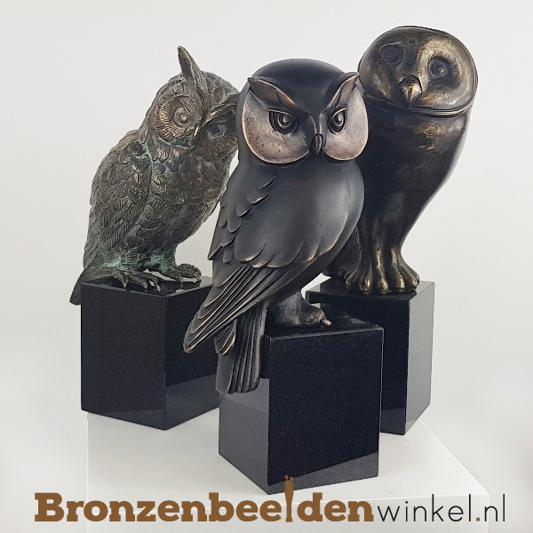 uitgebreid Praktisch Postcode ᐅ • Bronzen uilen beelden | Beeld uil kopen van brons voor de tuin