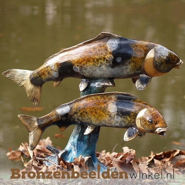 Bronzen vis, beeld vis