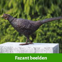 fazant beelden brons