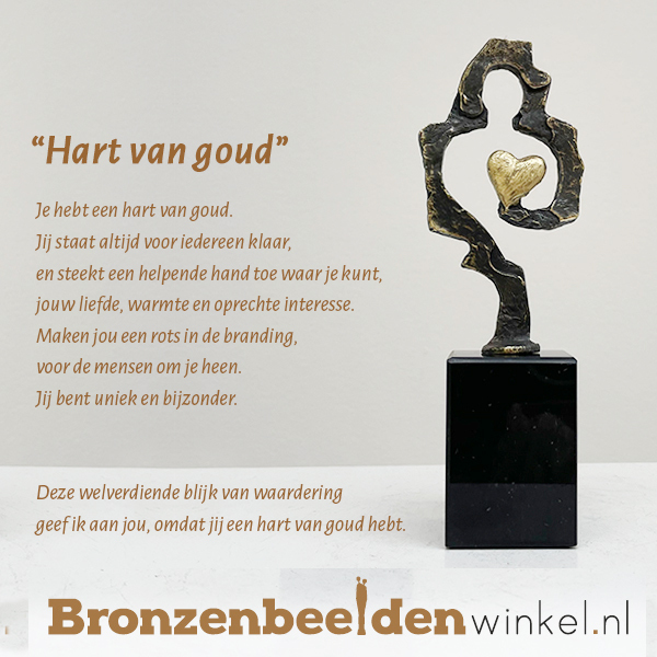 Hart van goud cadeau 