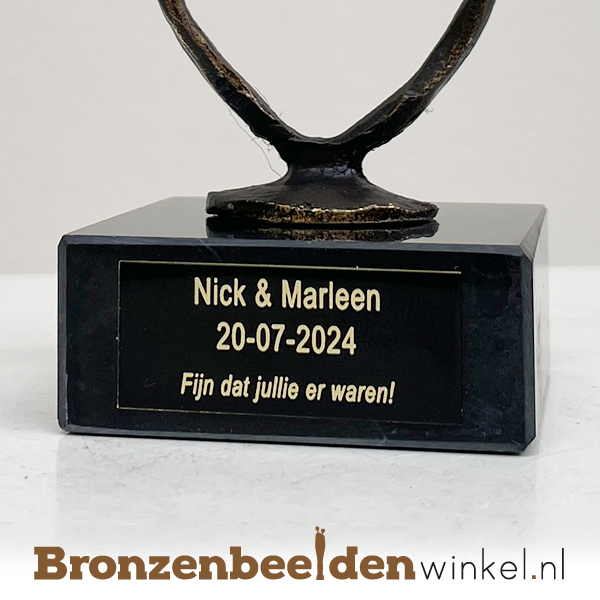 huwelijksbedankje met tekstplaatje