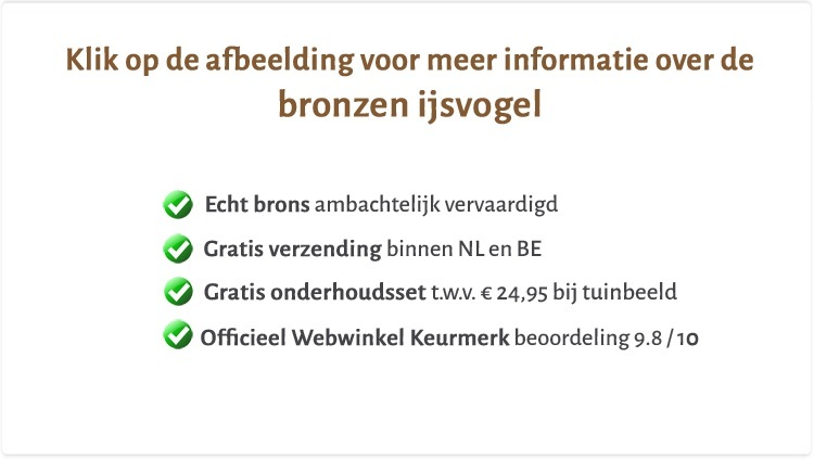 IJsvogel beelden in brons voor huis en tuin IJsvogel beelden in brons voor huis en tuin