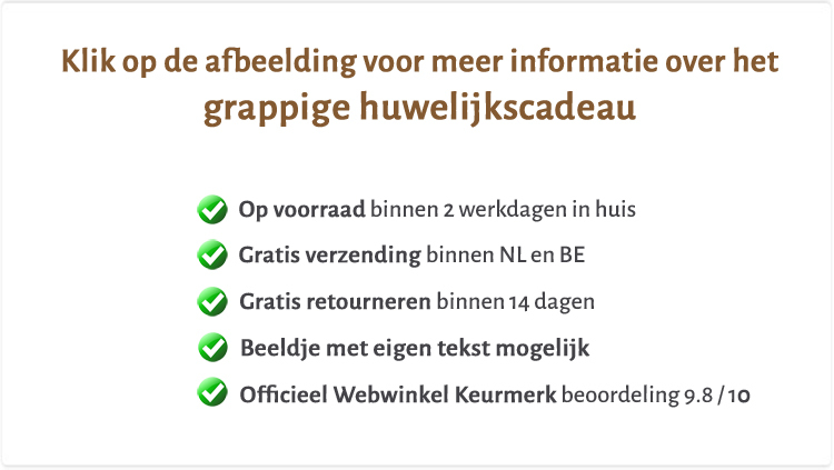 Grappig cadeau voor bruidspaar