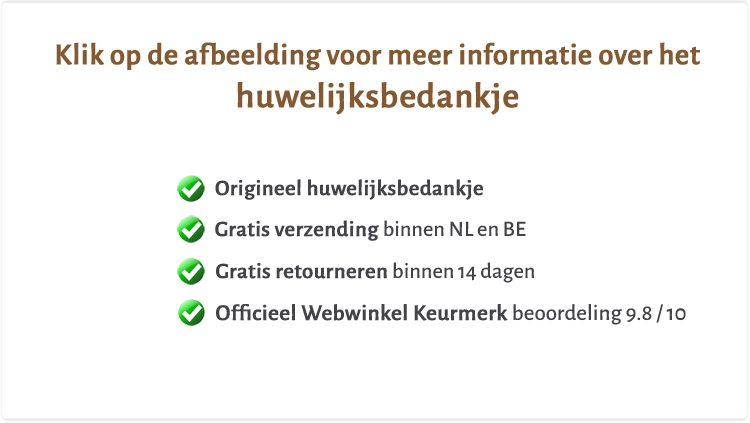 Originele bruiloft bedankjes