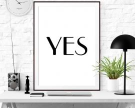 Poster met tekst YES