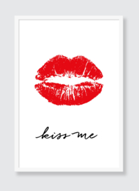 Poster Kiss me rood