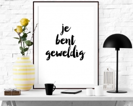 Poster met tekst Je bent geweldig