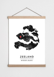 Poster plattegrond Zeeland