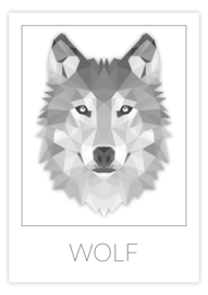Kinderkamer poster geometrische wolf