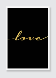 Trendy poster gouden tekst love