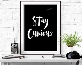 Inspiratie poster met tekst Stay Curious