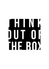 Inspiratie poster met tekst Think out of the box