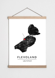 Poster plattegrond Flevoland