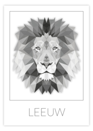Kinderkamer poster geometrische leeuw