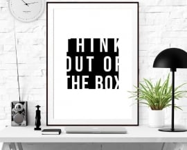 Inspiratie poster met tekst Think out of the box