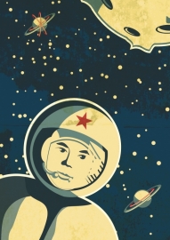 Stoere poster met een astronaut