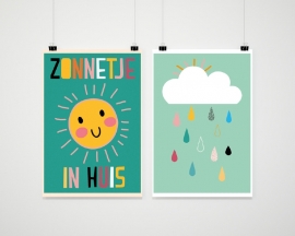 Lieve poster zonnetje in huis