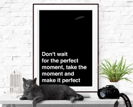Citaat poster Don't wait for the perfect moment