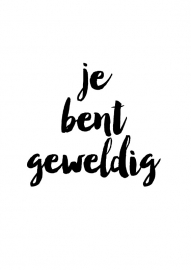 Poster met tekst Je bent geweldig