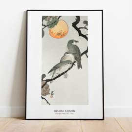 Japanse kunstposter vogels op tak