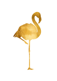 Poster Flamingo goud