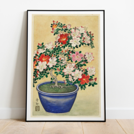 Japanse kunstposter Azaleas