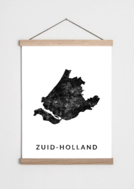 Poster plattegrond Zuid-Holland