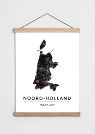 Poster plattegrond Noord-Holland