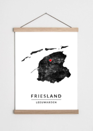 Poster plattegrond Friesland