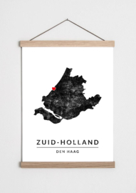 Poster plattegrond Zuid-Holland