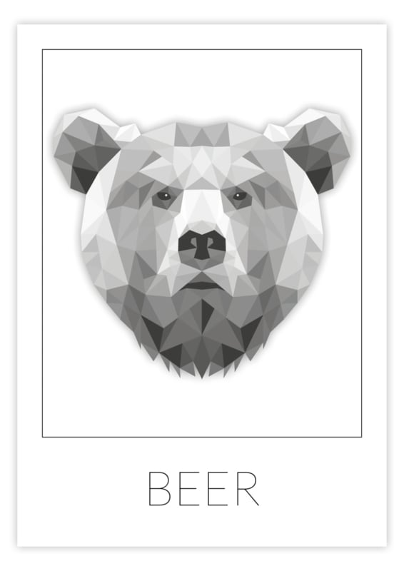 Kinderkamer poster geometrische beer