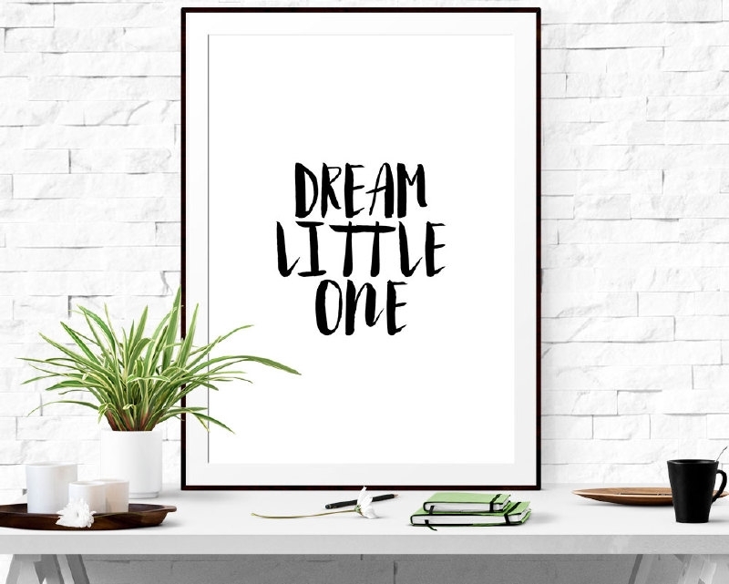 Poster met motivatie tekst Dream Little One