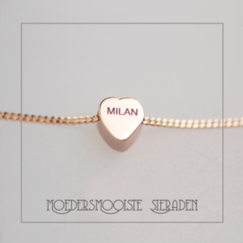 Moedermelk Armband Center Hart Roségoud