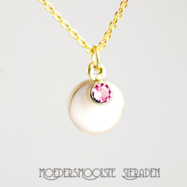 Collier Moedermelk Goud Puur met Geboortesteen