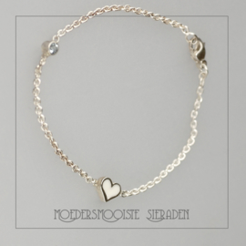 Armband Moedermelk Zilver Solid Heart