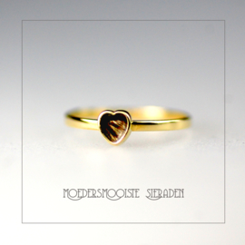 Haarlok ring Strong Heart Goud