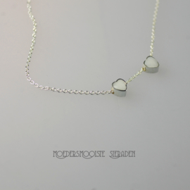 Collier Moedermelk Hart Straight Zilver