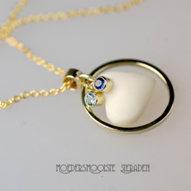 Collier Moedermelk Circle Heart Goud