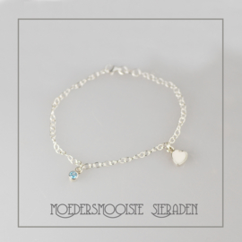 Armband Moedermelk Hart Zilver