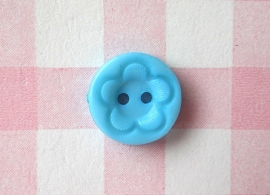 Knoop rond met bloem aquablauw