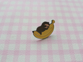 Pin luiaard met banaan