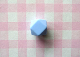 Siliconen kraal hexagon 17 mm lichtblauw