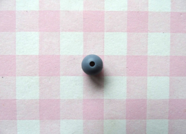 Siliconen kraal rond donkergrijs 12 mm
