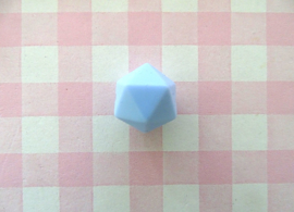 Siliconen kraal hexagon 14 mm blauw