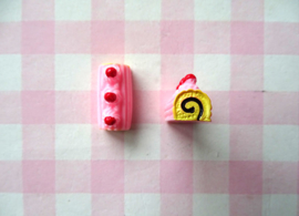 Miniatuur Cake rolletje roze