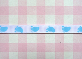 Grosgrain lint babyvoetjes blauw