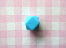 Siliconen kraal hexagon 17 mm zeeblauw