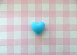 Siliconen kraal hart aquablauw
