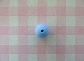 Siliconen kraal rond lichtblauw 15 mm