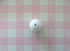 Siliconen kraal rond wit 15 mm
